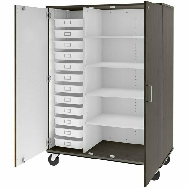 I.D. Systems 67'' Elm Storage Cabinet, 12 3 1/2'' Trays, 4 Shelves 80599F67020 538599F67020
